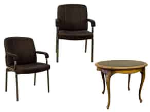 Detail images:   Paar Stühle mit rundem Tisch