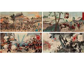 Detail images:   Satz von vier japanischen Farbholzschnitten