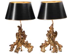 Detailabbildung:   Paar Kaminböcke als Lampen umgestaltet