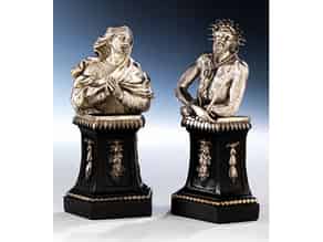 Detail images:  Paar römische Silberbüsten