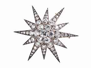 Detailabbildung:  Antike Diamant-Sternbrosche