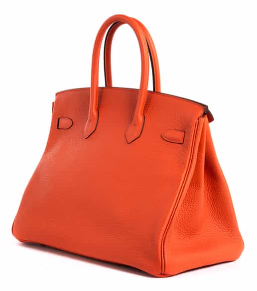 Detailabbildung:  Hermès Birkin Bag 35 cm „Feu Orange“
