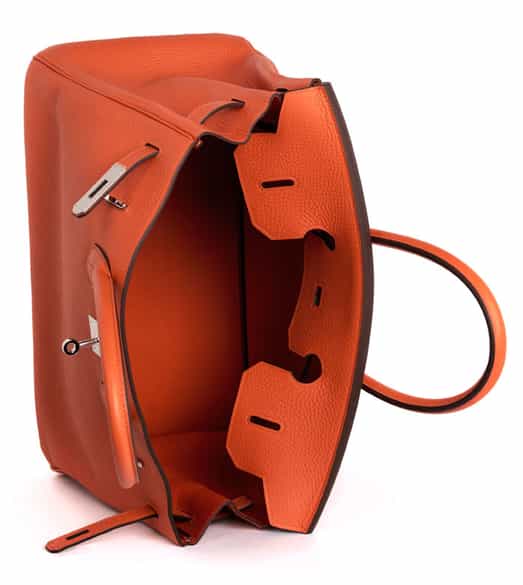 Detailabbildung:  Hermès Birkin Bag 35 cm „Feu Orange“