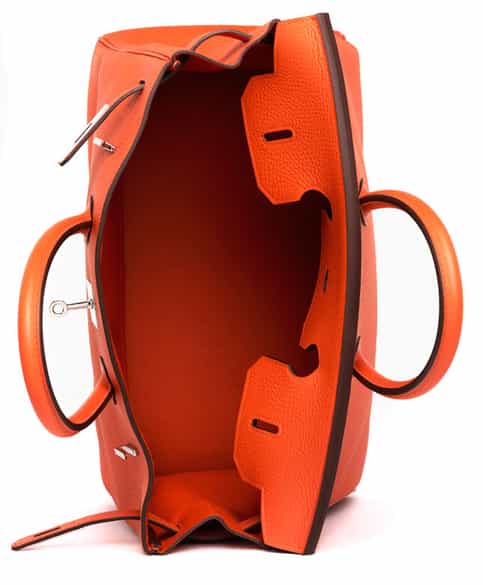 Detailabbildung:  Hermès Birkin Bag 35 cm „Feu Orange“