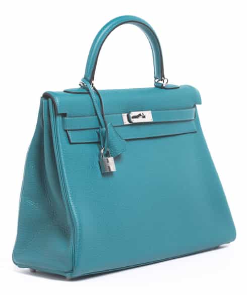 Detailabbildung:  Hermès Kelly Bag 35 cm „Turquoise“