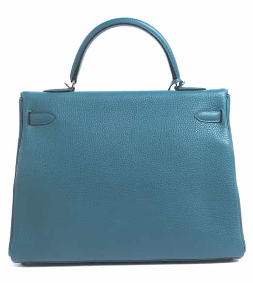 Detailabbildung:  Hermès Kelly Bag 35 cm „Turquoise“