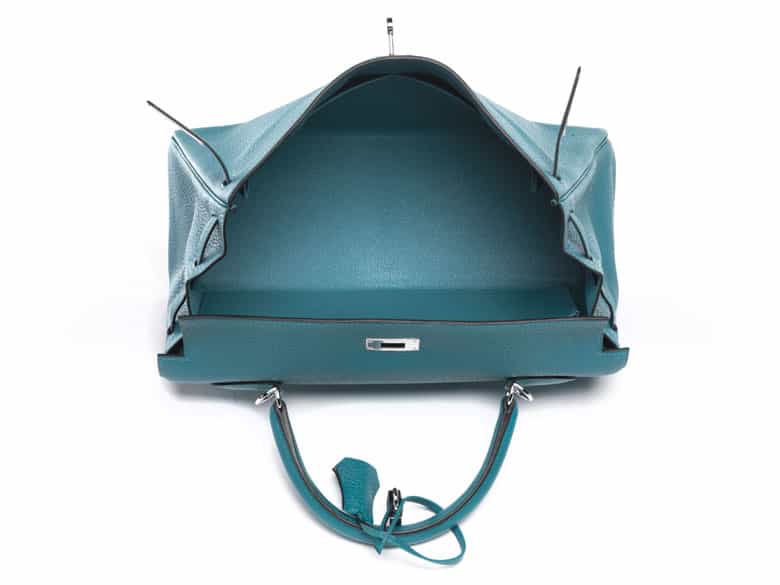 Detailabbildung:  Hermès Kelly Bag 35 cm „Turquoise“