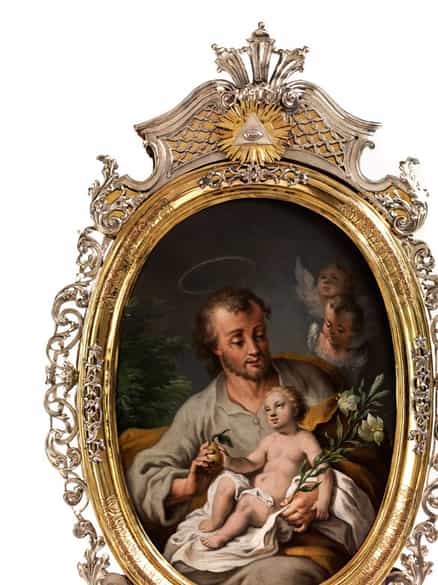 Detailabbildung: Egid Quirin Asam 1692 Tegernsee – 1750 Mannheim, in Zusammenarbeit mit dem bedeutenden Münchner Gold- und Silberschmied Johann Christoph Steinbacher, 1719 – 1746