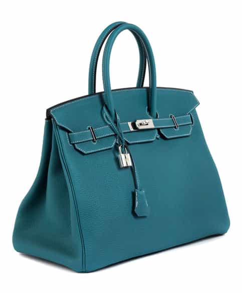 Detailabbildung:  Hermès Birkin Bag 35 cm „Bleu Jean“