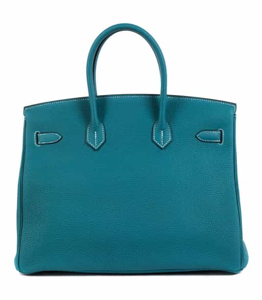 Detailabbildung:  Hermès Birkin Bag 35 cm „Bleu Jean“