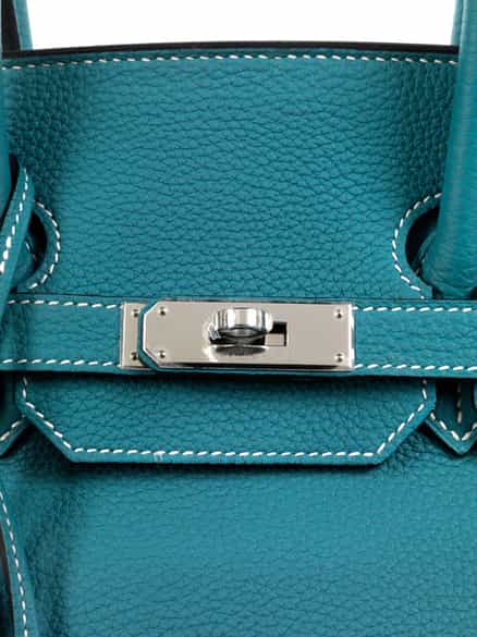 Detailabbildung:  Hermès Birkin Bag 35 cm „Bleu Jean“
