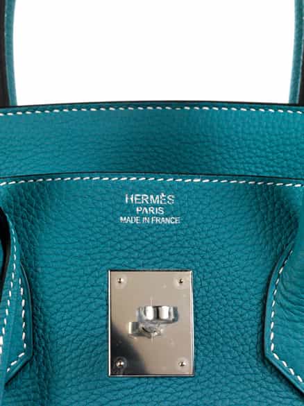 Detailabbildung:  Hermès Birkin Bag 35 cm „Bleu Jean“