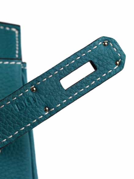 Detailabbildung:  Hermès Birkin Bag 35 cm „Bleu Jean“
