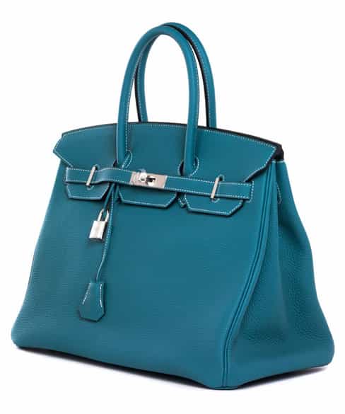 Detailabbildung:  Hermès Birkin Bag 35 cm „Bleu Jean“