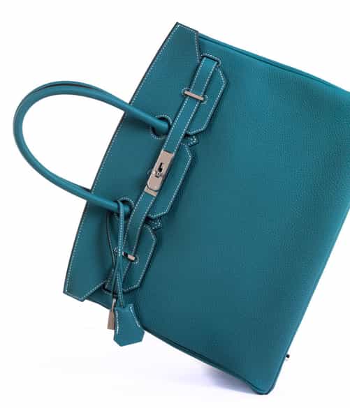 Detailabbildung:  Hermès Birkin Bag 35 cm „Bleu Jean“