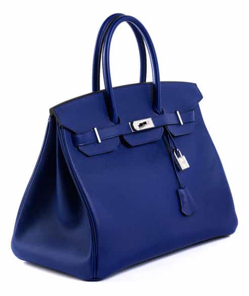 Detailabbildung:  Hermès Birkin Bag 35 cm „Bleu Electrique“