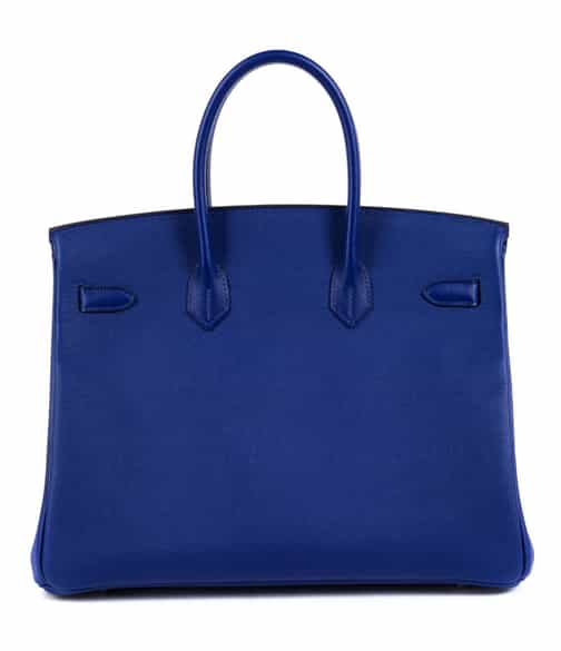 Detailabbildung:  Hermès Birkin Bag 35 cm „Bleu Electrique“