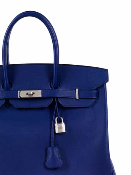 Detailabbildung:  Hermès Birkin Bag 35 cm „Bleu Electrique“