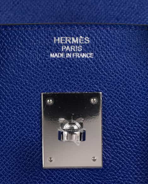 Detailabbildung:  Hermès Birkin Bag 35 cm „Bleu Electrique“