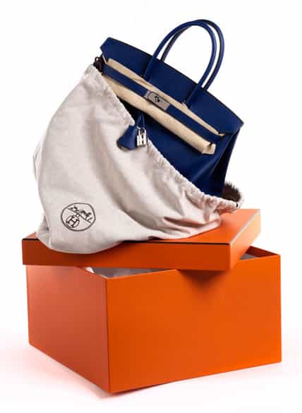 Detailabbildung:  Hermès Birkin Bag 35 cm „Bleu Electrique“