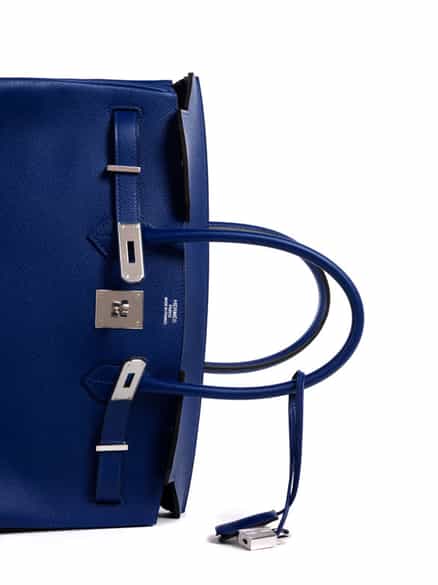 Detailabbildung:  Hermès Birkin Bag 35 cm „Bleu Electrique“