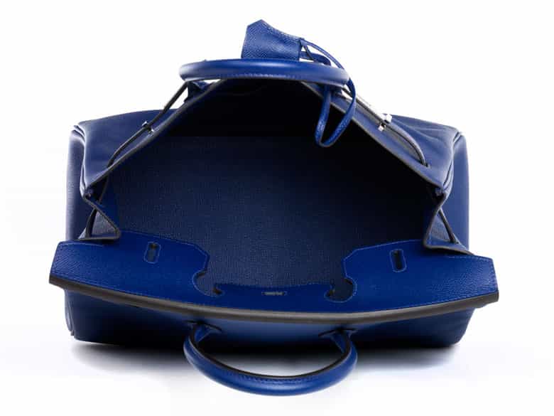 Detailabbildung:  Hermès Birkin Bag 35 cm „Bleu Electrique“