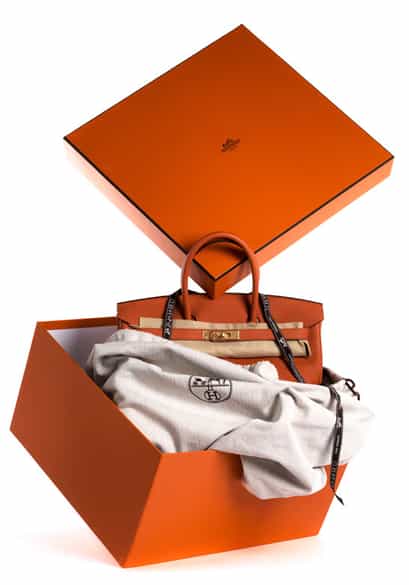 Detailabbildung:  Hermès Birkin Bag 35 cm „Potiron Orange“
