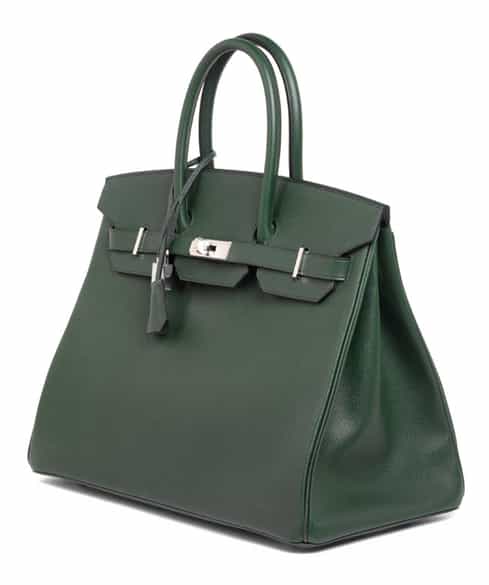 Detailabbildung:  Hermès Birkin Bag 35 cm „Vert Anglais“