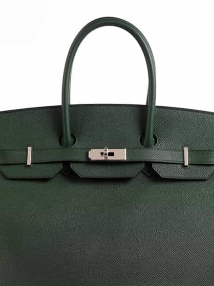 Detailabbildung:  Hermès Birkin Bag 35 cm „Vert Anglais“