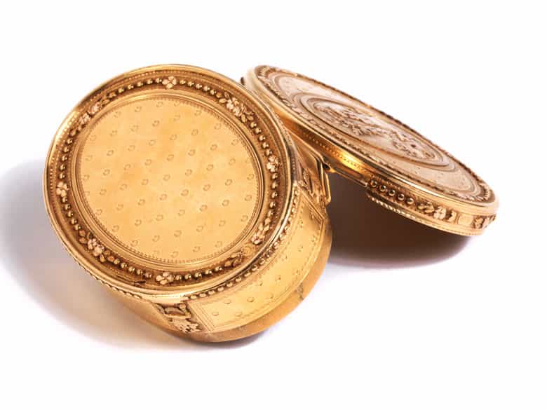 Detailabbildung:  Ovale trois couleurs Golddose