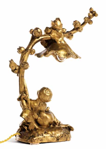 Detailabbildung:  Tischlampe mit Faun von Raoul François Larche, 1860 - 1912