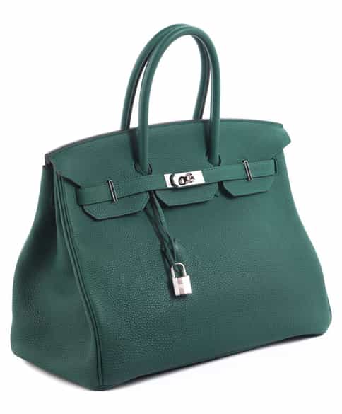 Detailabbildung:  Hermès Birkin Bag 35 cm „Malachite“