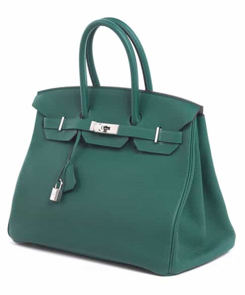 Detailabbildung:  Hermès Birkin Bag 35 cm „Malachite“