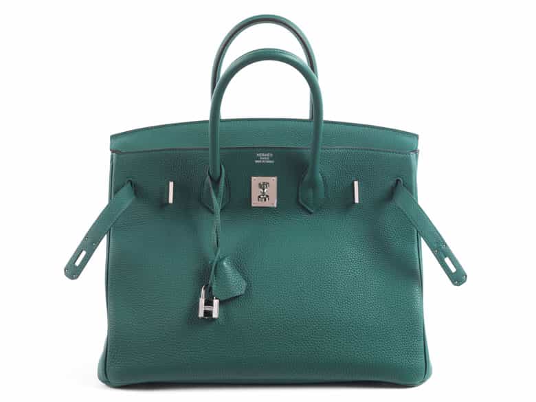 Detailabbildung:  Hermès Birkin Bag 35 cm „Malachite“