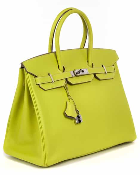 Detailabbildung: † Hermès Birkin Bag 35 cm Limited Edition Candy Collection „Lime & Gris Perle“