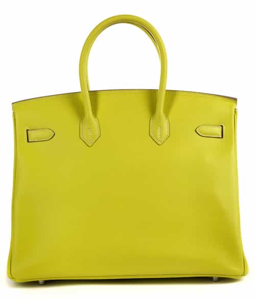 Detailabbildung: † Hermès Birkin Bag 35 cm Limited Edition Candy Collection „Lime & Gris Perle“