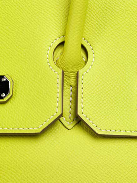 Detailabbildung: † Hermès Birkin Bag 35 cm Limited Edition Candy Collection „Lime & Gris Perle“