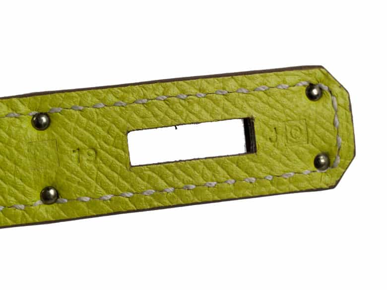 Detailabbildung: † Hermès Birkin Bag 35 cm Limited Edition Candy Collection „Lime & Gris Perle“