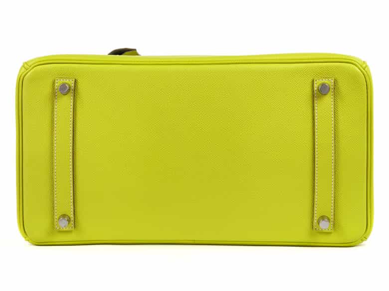 Detailabbildung: † Hermès Birkin Bag 35 cm Limited Edition Candy Collection „Lime & Gris Perle“