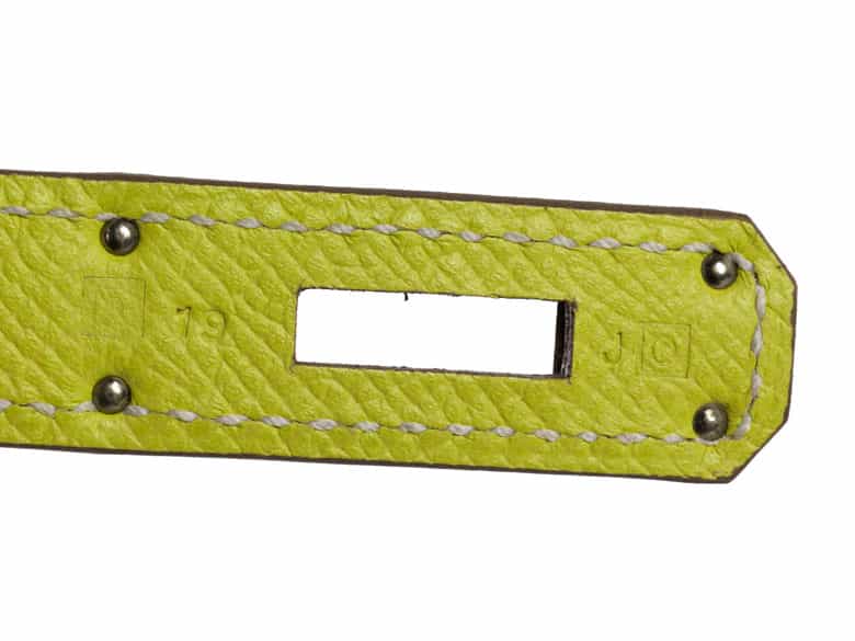 Detailabbildung: † Hermès Birkin Bag 35 cm Limited Edition Candy Collection „Lime & Gris Perle“