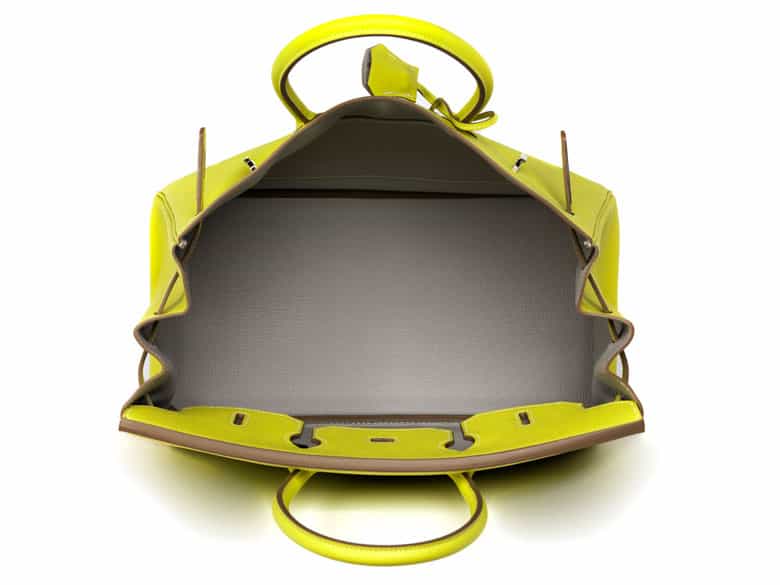 Detailabbildung: † Hermès Birkin Bag 35 cm Limited Edition Candy Collection „Lime & Gris Perle“