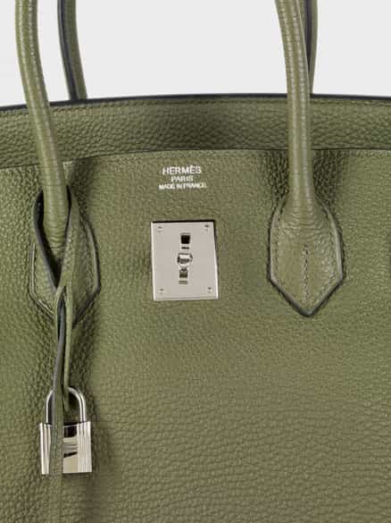 Detailabbildung: † Hermès Birkin Bag 35 cm „Vert Veronese“