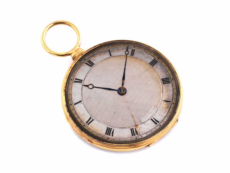 Detailabbildung: Dekorative offene Genfer Goldemail-Uhr