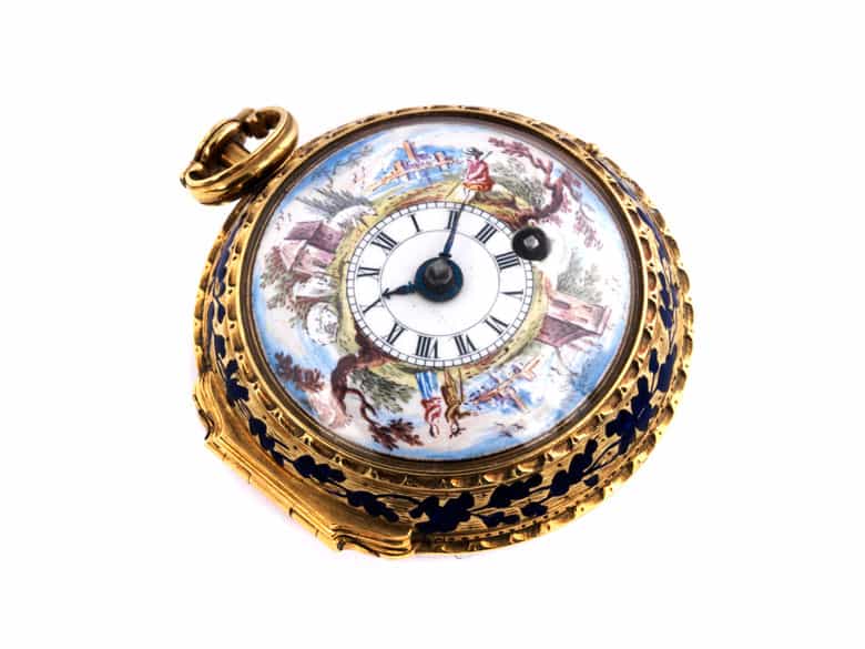 Detailabbildung: Goldene Spindeltaschenuhr