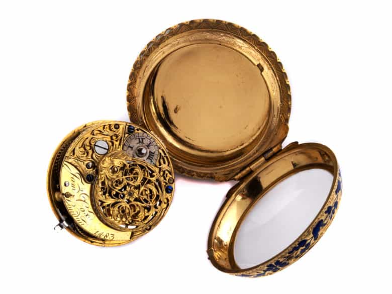 Detailabbildung: Goldene Spindeltaschenuhr