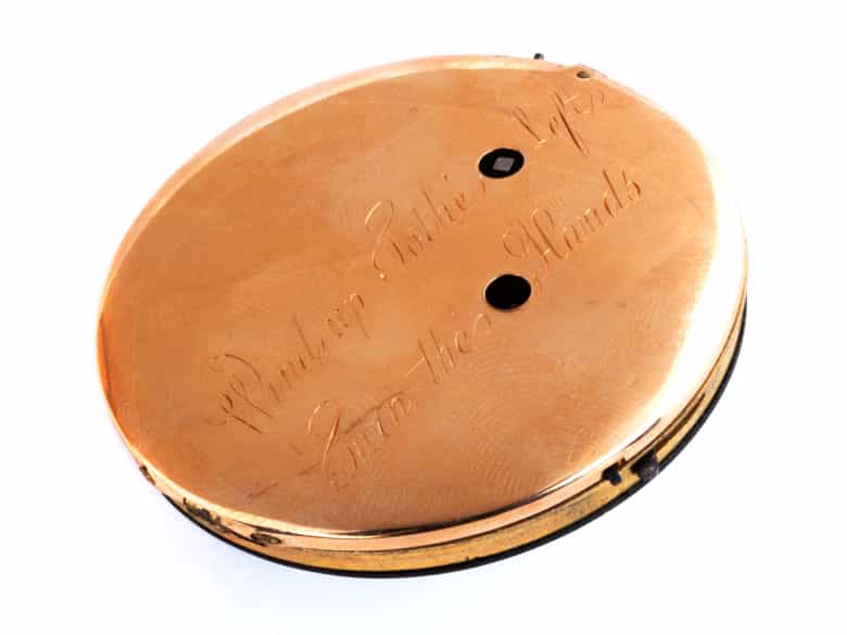 Detailabbildung: Dekorative goldene offene Taschenuhr