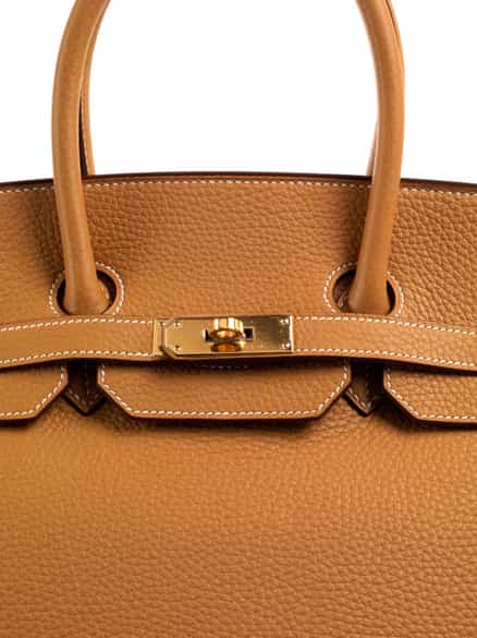Detailabbildung:  Hermès Birkin Bag 35 cm „Natural Sable“