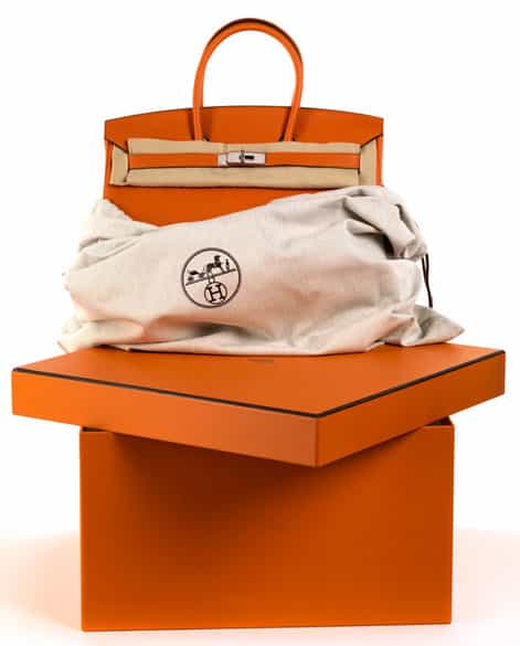 Detailabbildung:  Hermès Birkin Bag 35 cm „Orange“