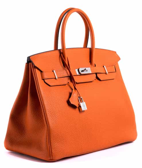 Detailabbildung:  Hermès Birkin Bag 35 cm „Orange“