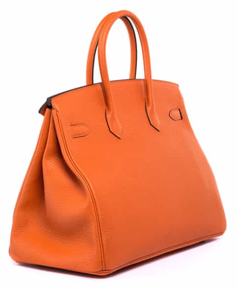 Detailabbildung:  Hermès Birkin Bag 35 cm „Orange“